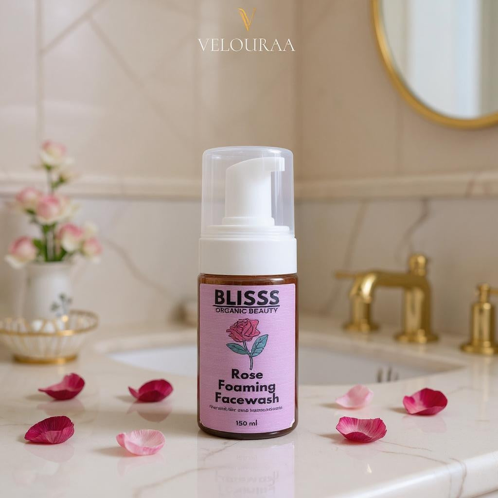 Veloura Bliss Organic Beauty Rose Foaming Face Wash
